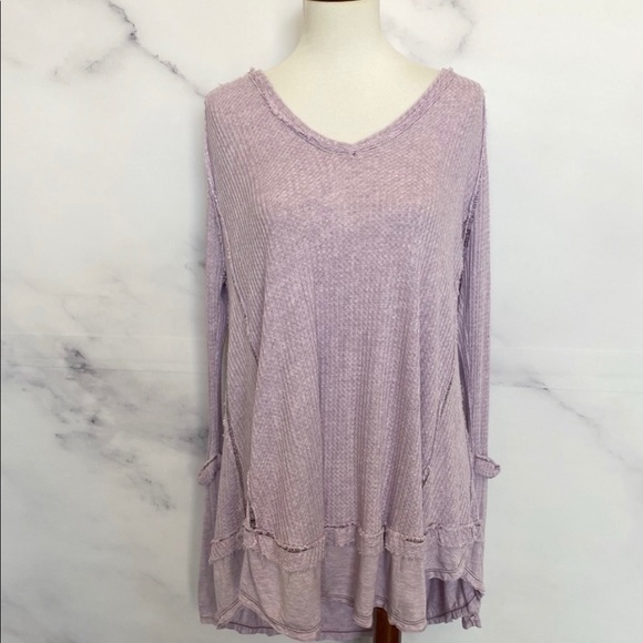 FREE PEOPLE LILAC THERMAL TOP - Picture 3 of 5